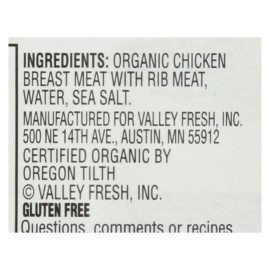 UD_Valley Fresh Organic Chicken In Water  - Case Of 12 - 5 Oz