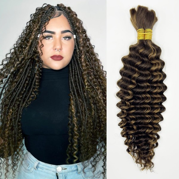 Human Braiding Hair Deep Wave Bulk Human Hair for Braiding