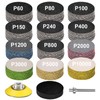 183 Pieces 2 Inch Sanding Disc, GOH DODD Wet Dry Sandpaper with Interface Pad and Backer Plate 1/4" Shank, 60-10000 Grits Grinding Abrasive Sand Paper for Auto Metal Glass Resin Wood Sanding