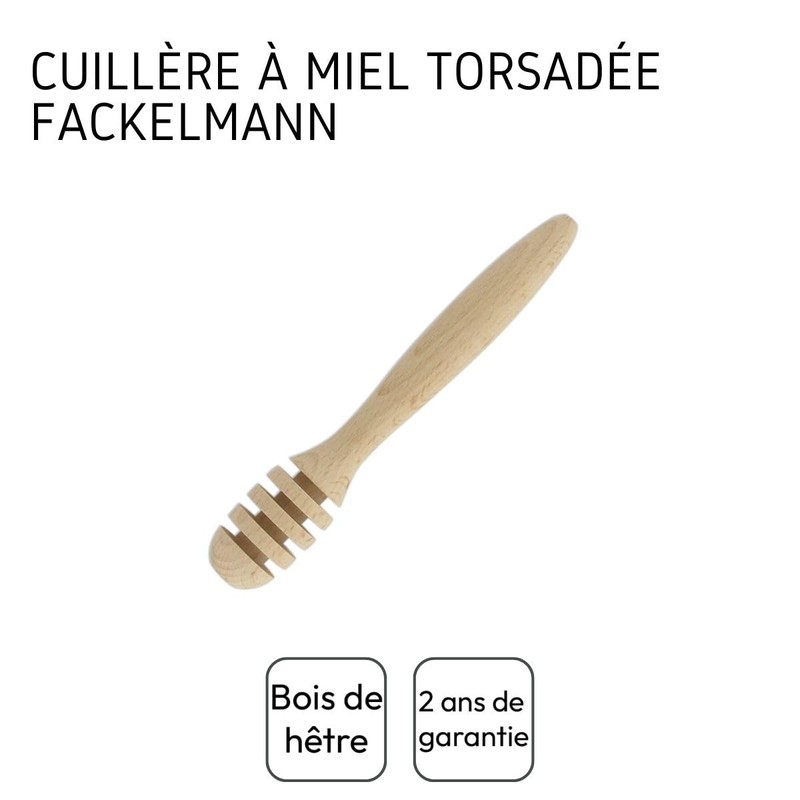Fackelmann Beechwood Honey Dipper, Brown