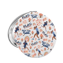 FAADBUK Flag Football Player Gift Flag Football Mom Gift Flag Football Lover Makeup Mirror for He (Flag Football Mirror)