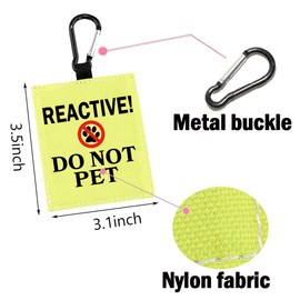 CHOORO Reactive No Dogs/Do Not Pet Alert Hanging Patch (Yellow, Nylon, 1 Count, 7.8 cm x 8.8 cm, Warning/Alert Patch)