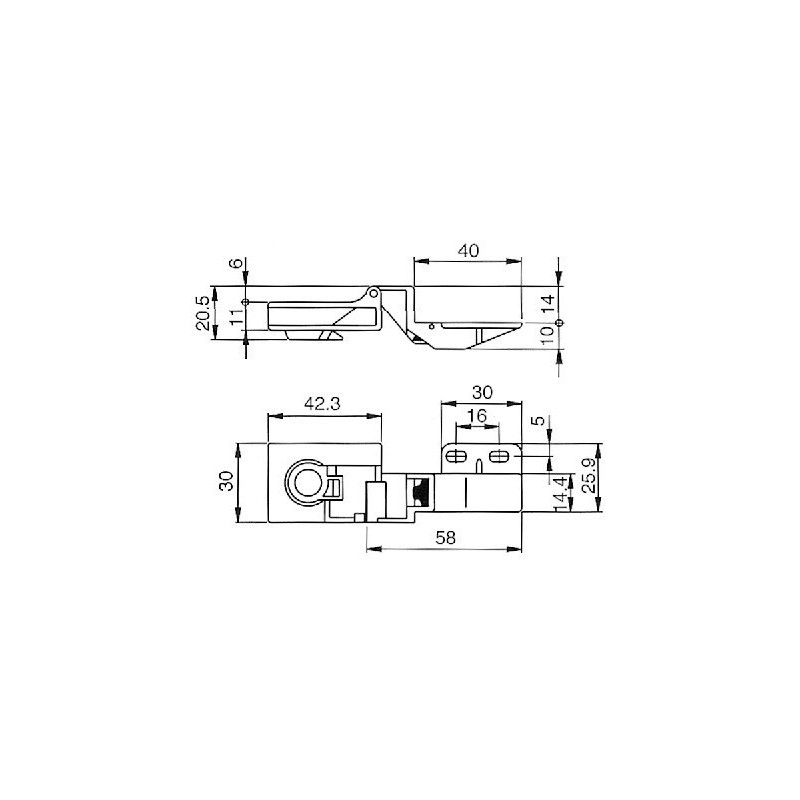 Overlay Side-Mount Glass Door Hinge in Polished Brass