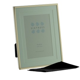 Sixtrees Park Lane 275346(MIF) Polished Gold Metal 4 x 6 inch Photo Frame with Double Mount - Complete with microfibre polishing cloth.