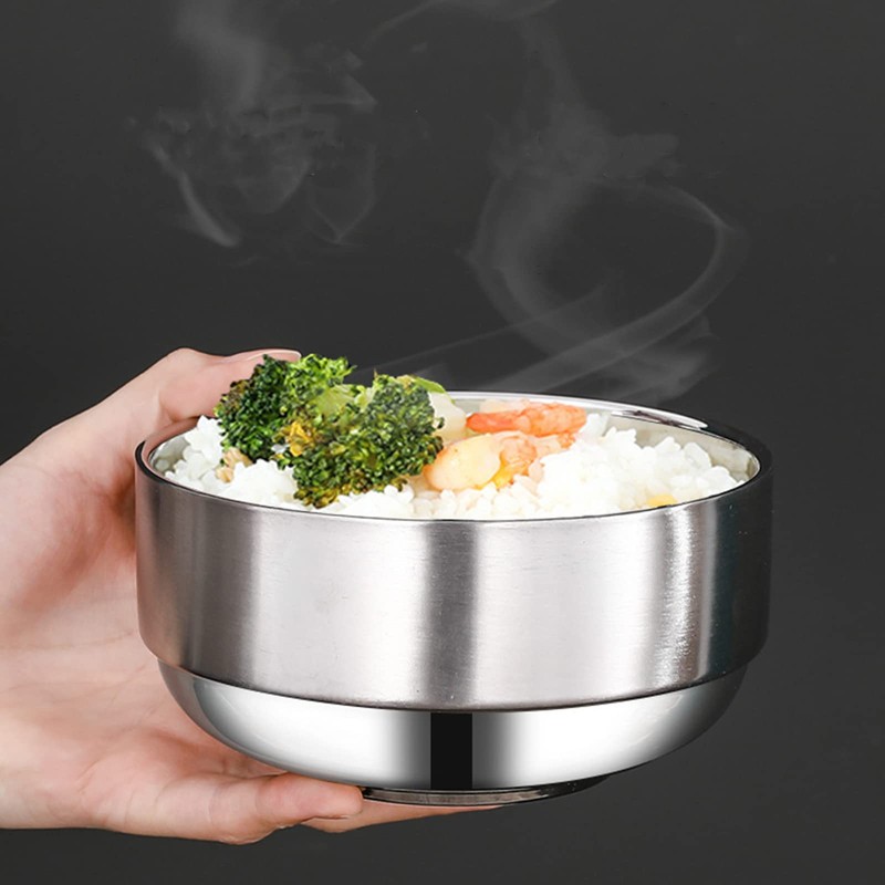 Lyellfe 6 Pack Stainless Steel Bowls, 12 Oz Double Walled