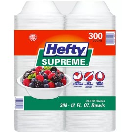 Hefty Supreme Heavyweight Foam Bowls (12 oz., 300 ct.) CAN'T ship to NY, NJ, CA