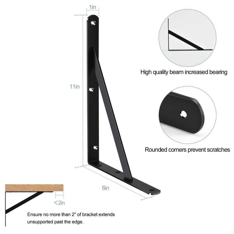 16 Pack L11 x H 8" Black Heavy Duty Shelf