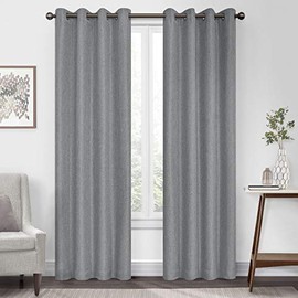 Eclipse Kira 100% Blackout Curtains for Bedroom or Living Room, Single Panel, 50 x 108, Grey