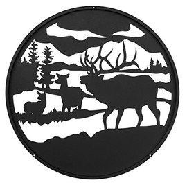 Swen Prodcuts Caribou & Elk Wildlife 24" Scenic Art Wall Design
