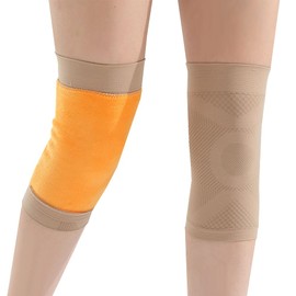 膝サポーター 快適 薄手 蒸れない 肌触り良い 動きやすい 着脱やすい 左右2枚セット (2XL, ベージュ)