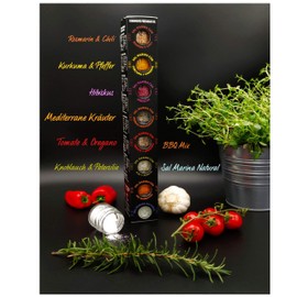 TERRAMAR MALLORCA - Gourmet Salts Black Edition, Sea Salt Gifts from Mallorca the Ideal Spice Gift Set Salt Set (8 x 25 g)