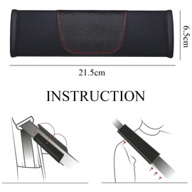 JNNJ 2 Stück Auto Sicherheitsgurt Pads, Abnehmbare Sicherheitsgurt Schulter Protector, Leder Patchwork Sicherheitsgurt Schulterpolster Für Erwachsene Und Kinder(Schwarz)