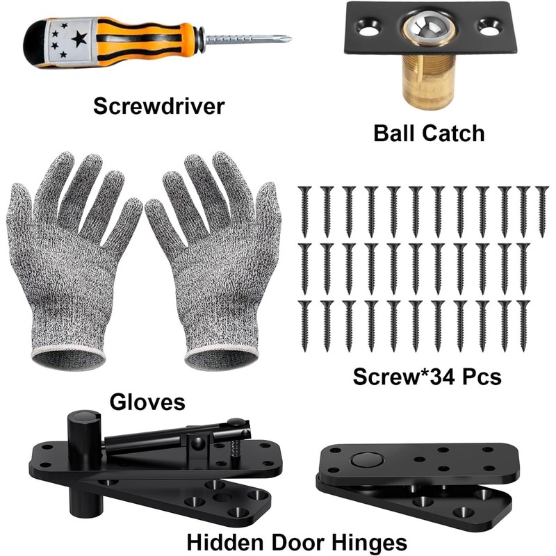 Hidden Door Hinge, Pivot Hinge - 570LBS Load-Bearing Heavy Duty