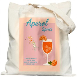 Aperol Gift with Spricer Machine, Funny Jute Bag for Aperol Spritz Tour for JGA Girls Evening, Garden Party, Holiday, Summer Feeling