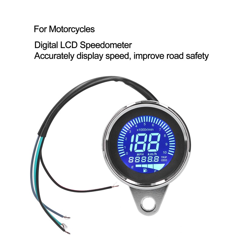 Speedometer 0‑160KM/H LCD Digital LED Speed Gauge for Motorcycle 12V