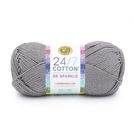 Lion Brand Yarn 24/7 Cotton Dk Yarn, 1 Pack, Iron Grey