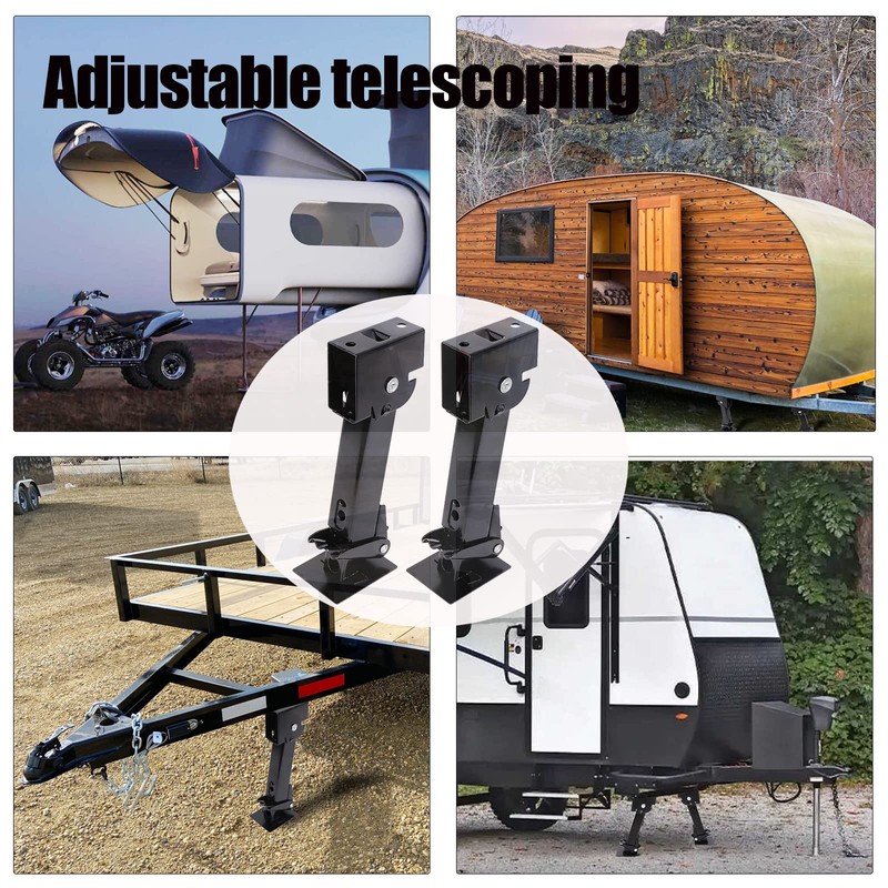 2PCS Swing Down Trailer Stabilizer Jacks - 7" Drop Leg,