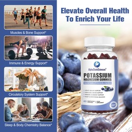 AlphaStateSciences AlphaStateSciences Potassium Magnesium Gummies - Supports Muscle, Bone & Immune Health - 320mg Magnesium Glycinate, 200mg Potassium Citrate, 80mg Calcium Carbonate, 10mg Zinc, Vitamins B12, C, D3