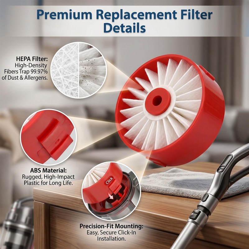 4-Pack N858184 Replacement Filter Compatible with Black and Decker BSV2020G
