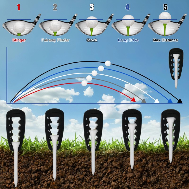 Risipu Golf Tee Height Tool – Portable Golf Tee Tool