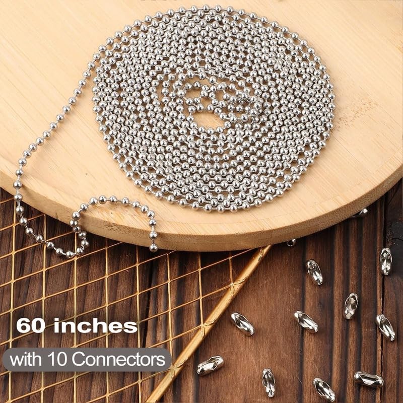 Nickel 60"Extra Long Rust Proof Ceiling Fan Pull Chain 3MM