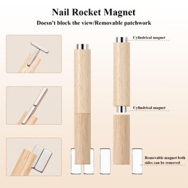 Dayinkes Wooden Handle Cat Eye Nail Magnet, Detachable Cat Eye Magnet, Adjustable Magnet for Cat Eye Gel Polish, Reusable Nail Art Design Tool for Manicure, For Nail Art Professionals &DIY Enthusiasts