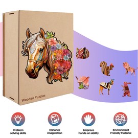 Wooden Puzzle Adults, Unique Wooden Puzzle, Wooden Puzzle, Horse XL