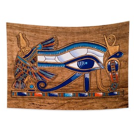 YONGFOTO 100 x 70 cm Ancient Egypt Tapestry Coloured Eye of Horus Eagle Head Wedjat Eye Mysterious Symbol Ancient Civilisation Wall Hanging Tapestries for Home Wall Decor Tablecloth Ceiling