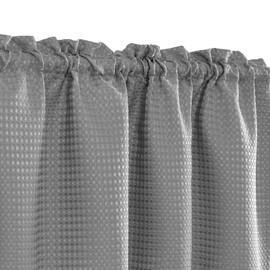 TOPICK Grey Kitchen Curtains 24 Inch Curtains Waffle Weave Textured Cafe Curtains Half Window Curtain Set Rod Pocket Light Filtering for Bathroom Sink Cupboard Basement RV 2 Panels