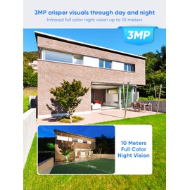 SANNCE PT Camera 2K, Wireless Security Cam 3MP, 350° Horizontal & 90° Vertical Rotation, Works with Alexa, Motion & Human Detection, Colour Night Vision, IP66 Waterproof