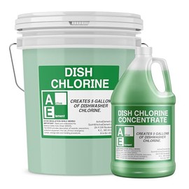 Active Element Active Element Dish Chlorine Concentrate - Food Contact Surfaces- Commercial Dishwasher - No Rinse - Food Service Kitchen - Multi-Use - Makes four 5-Gallon Pails (Diluted Further to 5,120 Gallons)