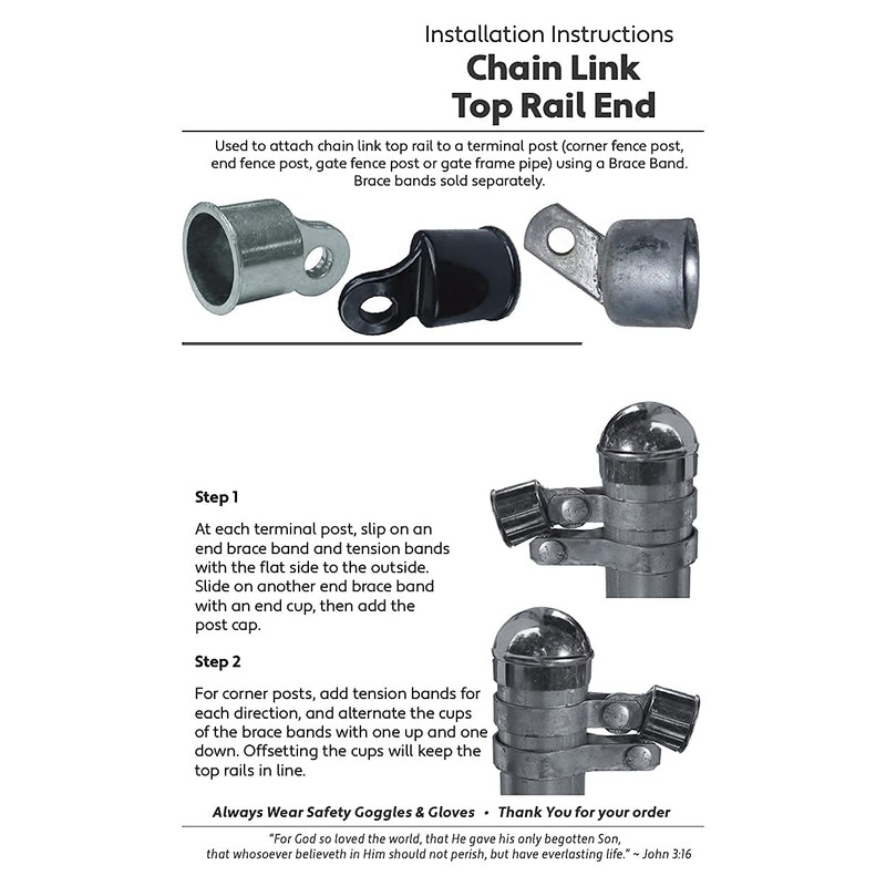 Jake Sales 1-7/8" Top Rail End for Chain Link Fence