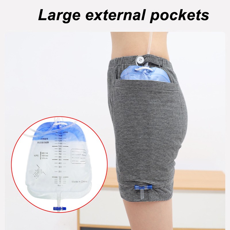 Female Urine Bag Pants Incontinence Care Double Pocket Fit 2000ml