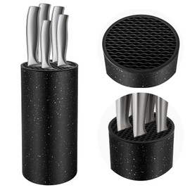 Universal Knife Block Without Knives: Qoosea Knife Block Detachable Knife Storage Space Saver for Kitchen Knife Organizer Black