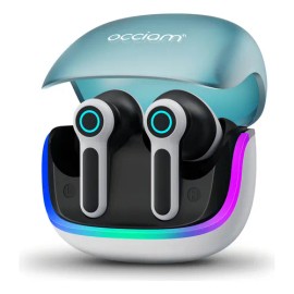 Audífonos Bluetooth Gamer Inalámbricos Occiam G07 In Ear Azul - Luces RGB Cool, 80H Duración, 10mm HIFI, 360° Sonido Surround, 45ms Latencia Baja, Doble Micrófono, Carga Rápida 10min