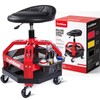 CRAFTZONE Rolling Shop Stool with Wheels, Heavy Duty Garage Shop