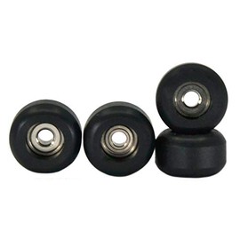 Teak Tuning CNC Polyurethane Fingerboard Bearing Wheels, Black - Set of 4 Wheels - Durable Material with a Hard Durometer