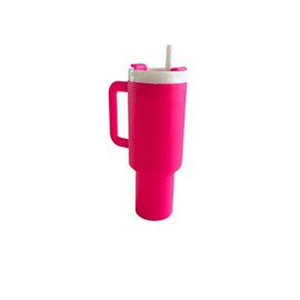 Doll House Accessories: Miniature 40 oz Tumbler Cup Model with Handle, Drink Cup for Dolls, Miniature Cups for Dollhouse, Simulation Crafts DIY (Magenta)