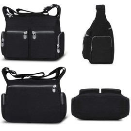 TIBES Fashion Women Nylon Shoulder Bag Waterproof Crossbody Purse Organize Travel Messenger Bag