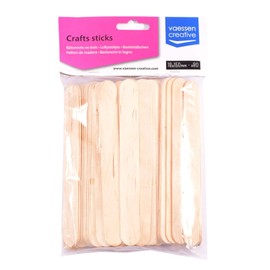 Vaessen Creative Wooden Popsicle Sticks, 80 Pieces, 1,8 x 15 cm, Create 3D Artwork, Arts and Crafts for Kids, Home Décor and More, Natural Birch, 1,8 x 50 cm