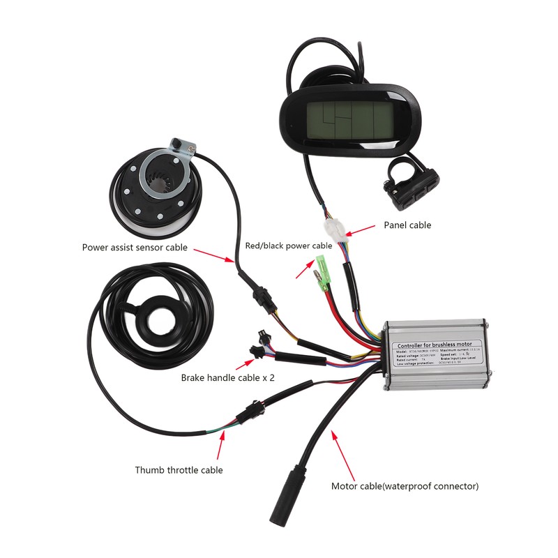 15A 36V/48V 250W Brushless Motor Controller LCD6 Display Panel Kit