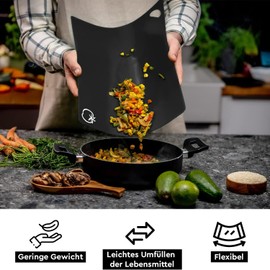 Axer Kitchen Chopping Board Plastic Large - 6-Piece Cutting Mat Kitchen Flexible - Colourful Chopping Board Set Dishwasher Safe - Chopping Board Set