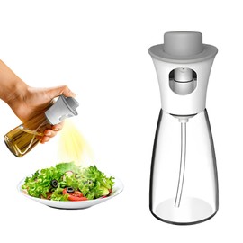 Oil Sprayer for Cooking, Olive Oil Spray Bottle, 170ml/ 5.9oz Glass Olive Oil and Vinegar Mister for Kitchen, Oil Dispenser for BBQ, Baking, Air Fryer, salad, Roasting, Picnic, Outdoor Camping(gray)