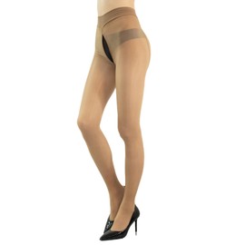 HTRUIYA Women's Shiny Pantyhose 8D Sheer Tights Oily Gloss Pantyhose Invisible Zip Adjustable Tights Smooth Stockings