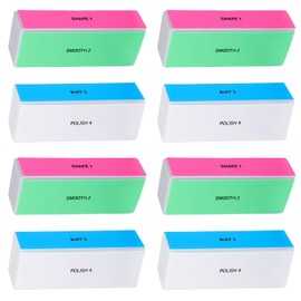 YBEATY 8 Pieces Nail Polishing Block, 4-Way Nail Polisher, Manicare Nail Care File, Nail Files Block Buffer Removes Burrs Nail Files Polisher Nail Buffer for Shaping, Smoothing and Polishing Nails