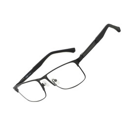 ZENOTTIC Blue Light Reading Glasses for Men Computer Readers Trendy Square Metal Frame Anti Glare（Black,0.00）