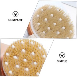 Healeved Exfoliating Bath Brush Wooden Handle Dry Body Brush Bathtub Paddle Massage Bathing