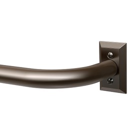 Hei!Dear Blackout Curtain Rods for Windows 28 to 48 Inch (2.33-4Ft),1'' Heavy Duty Adjustable Wrap Around Curtain Rods for Room Darkening, Modern Decorative Drapery Rod for Bedroom, Brown