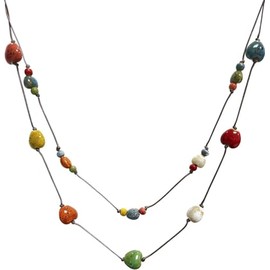 Layered Boho Beaded Necklaces for Women Cute Love Heart Colorful Stars Beads Long Necklace Fashion 2025 Trendy Beach Hippie Jewelry for Women Dressy Summer Holiday Vintage Native American Accessory