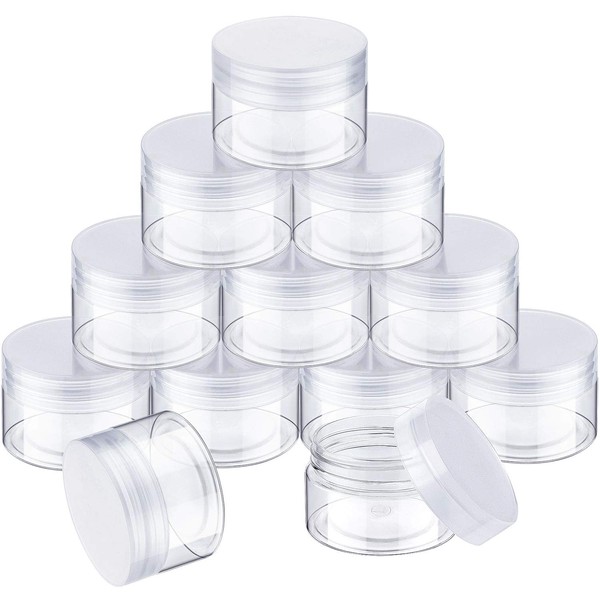 12 Pack Clear Plastic Storage Favor Jars Wide-Mouth Plastic Containers